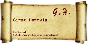 Girst Hartvig névjegykártya